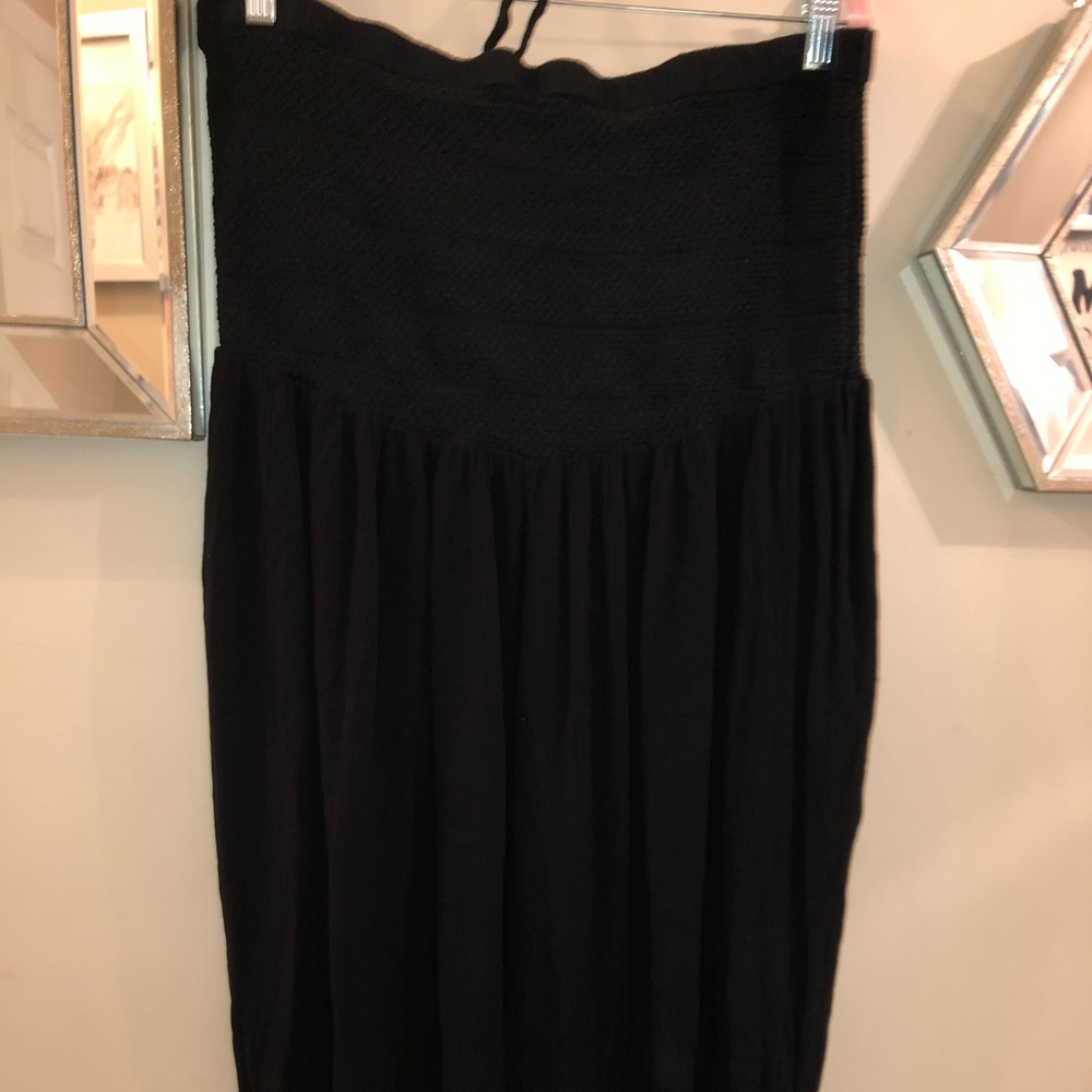 Black Harem Strapless Jumpsuit